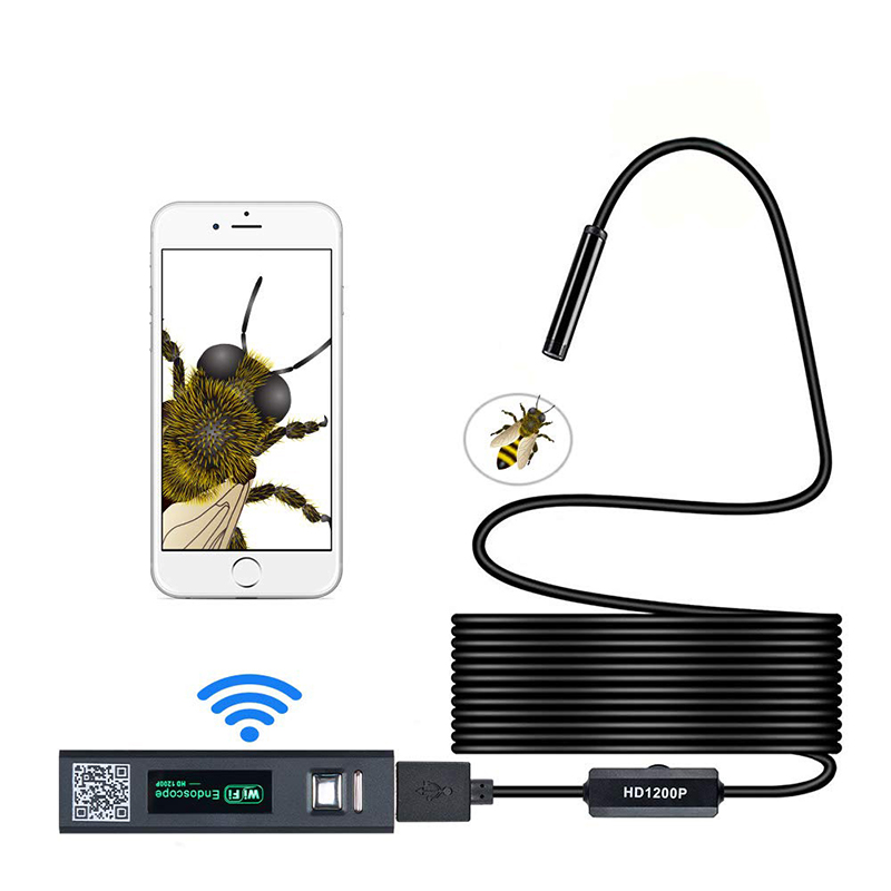 Vezeték nélküli endoszkóp 2,0 megapixeles HD WiFi borescope USB interfész vízálló ellenőrző kígyó kamera Android, iOS és Windows, iPhone, Samsung, Tablet, Mac